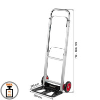 Carrello pieghevole portapacchi leggero in alluminio portata 90 kg con pedana