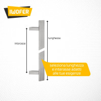 Maniglione per serramenti in acciaio inox satinato mod. inclinato