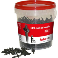 Fischer Chiodi A Percussione, 600 Pezzi, Ideale Per Fissare Bandelle E Gaffette