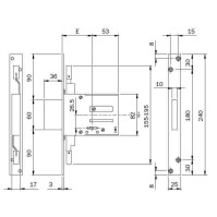 SERRATURA PER INFERRIATE E PORTE IN FERRO TRIPLICE E70 DOPPIA MAPPA - 663301704