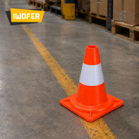 Cono segnaletico bicolore sicurezza stradale spartitraffico 30 cm birillo