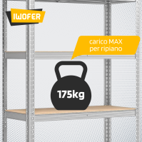 Scaffale Modulare Slim 5 Ripiani Acciaio/MDF 180x60x40cm Carichi Pesanti