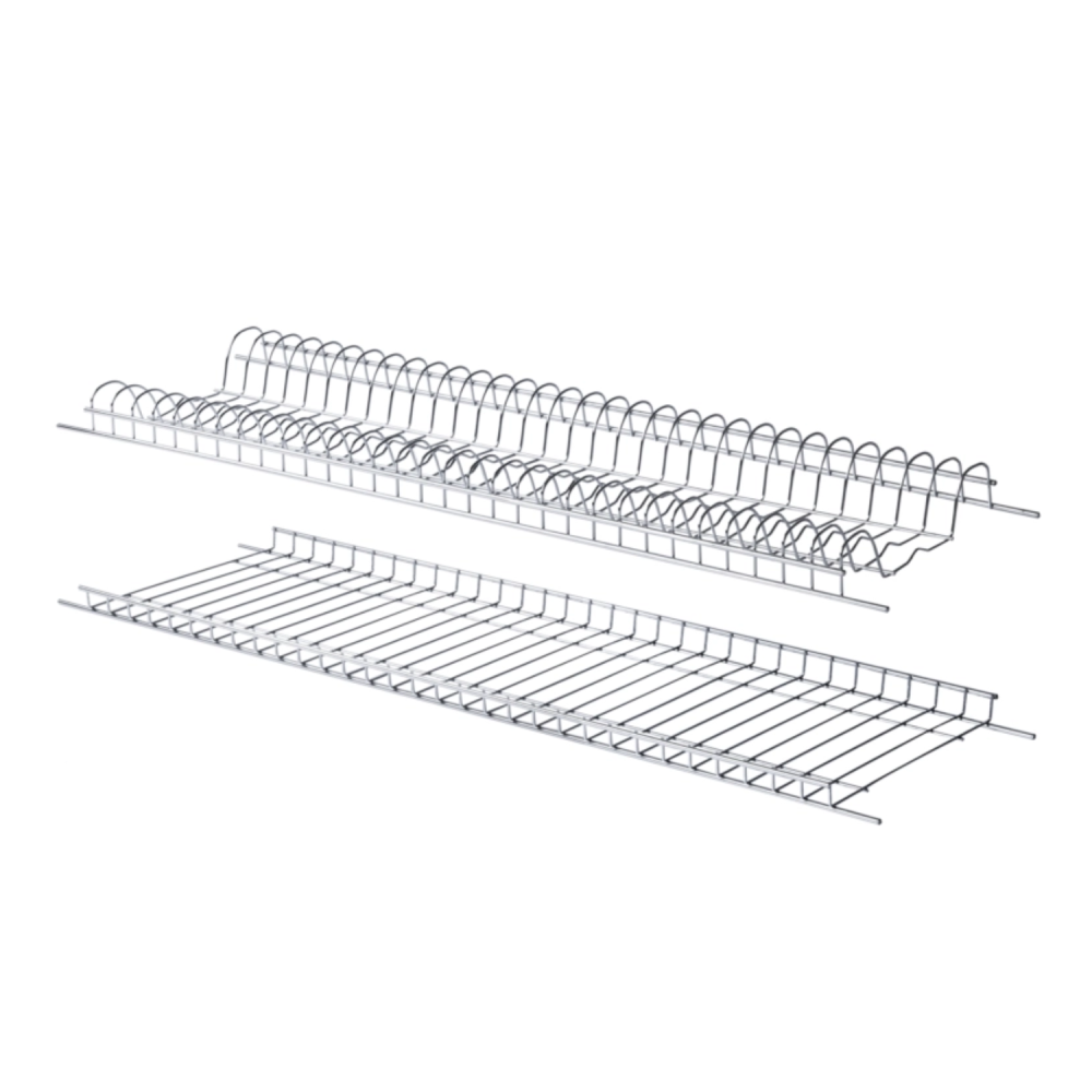 Kit Scolapiatti in filo tondo in acciaio Inox per pensili cucina da 60 80 90 cm